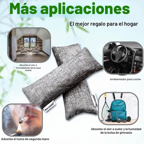 Miniatura 6 de Marsheepy Paquete de 6 bolsas absorbentes de olores de carbón activado, inserto de desodorante de zapatos y removedor de olores de zapatos, Brey