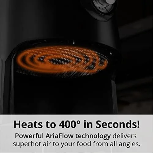 Miniatura 3 de Aria Air Fryers Construcción de cerámica de estilo retro de 2 cuartos de galón, freidora de aire pequeña y compacta, fácil de limpiar y apta