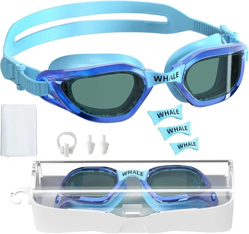 Miniatura 7 de Whale Gafas de natación para niños, 100% protección UV y antivaho - Sello de silicona ultra suave, para edades de 4 a 14 años dorado brillante