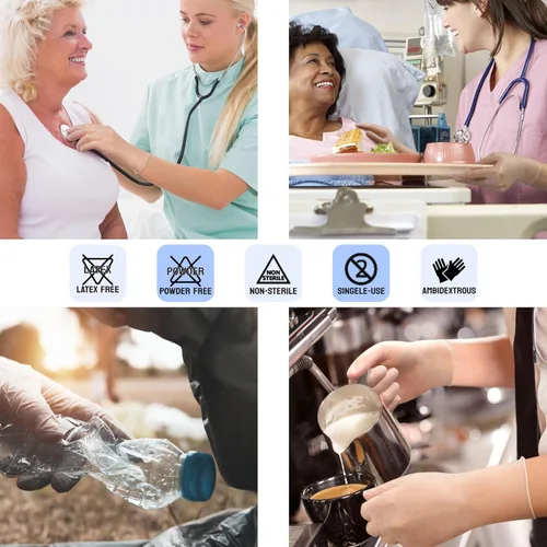 Miniatura 4 de Safe Health Vinyl Exam Disposable Gloves, Free of Latex & Powder, Clear, 3.5 Mil, Medical Grade