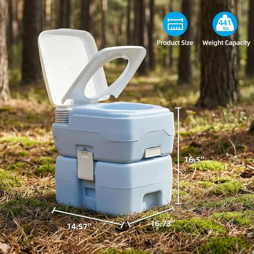 Miniatura 6 de YITAHOME Inodoro portátil para acampar con cuenco ampliado diagonal, rociador de mano y bomba de descarga de presión, 5.28 pulgadas de ahorro