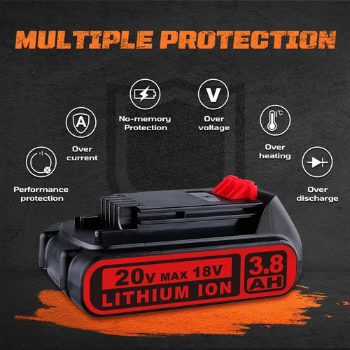 Miniatura 7 de Masione Batería de litio de repuesto para Black and Decker de 20 V, 3.0 Ah, paquete de 2 piezas de repuesto para LBXR20 LBX20 LB20 LBXR2020 LB2X4020