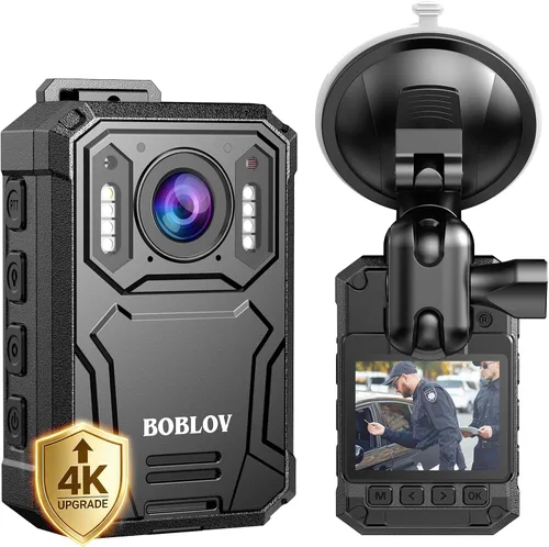 Miniatura 10 de BOBLOV Cámara corporal KJ23Pro 2K, cámara corporal de 256 GB con visión nocturna, batería de 4000 mAh para 15 horas de grabación continua