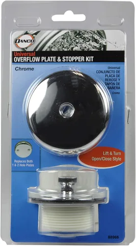 Miniatura 3 de Danco 88966 Kit universal de desagüe de baño de elevación y giro con placa de desbordamiento, cromado Cromo