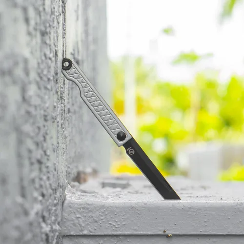 Miniatura 6 de StatGear Pocket Samurai plegable Tanto Micro Knife - Slipjoint Edition Pequeño cuchillo EDC Mini Gris