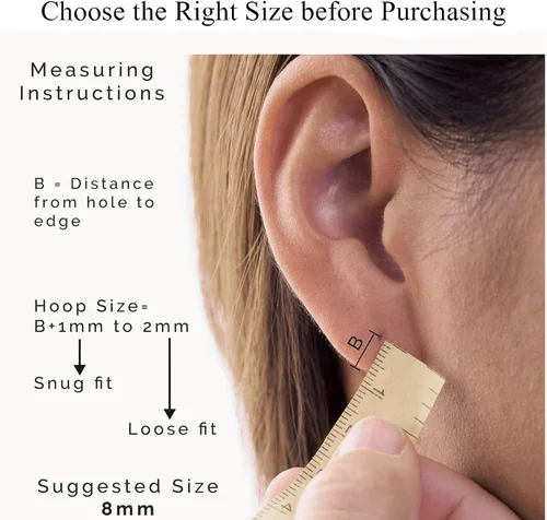 Miniatura 3 de Aretes de aro Huggie para mujeres y hombres, acero inoxidable quirúrgico 316L, 0.236 in, 0.315 in, 0.394 in, para hombre, aretes de aro