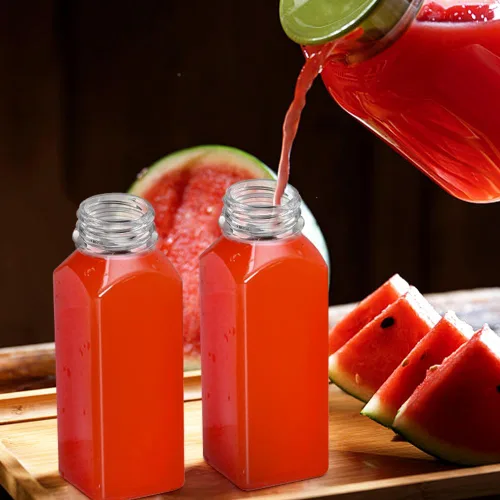 Miniatura 4 de Leaflai Botellas de jugo – Botellas de 8 onzas con tapas, 12 recipientes de plástico para jugo con tapas, recipientes de bebidas reutilizables