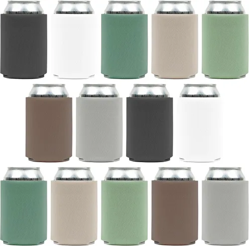 Miniatura 11 de Fundas enfriadoras de latas de cerveza en blanco (paquete de 14) mangas enfriadoras de latas de cerveza con aislamiento suave – Fundas lisas
