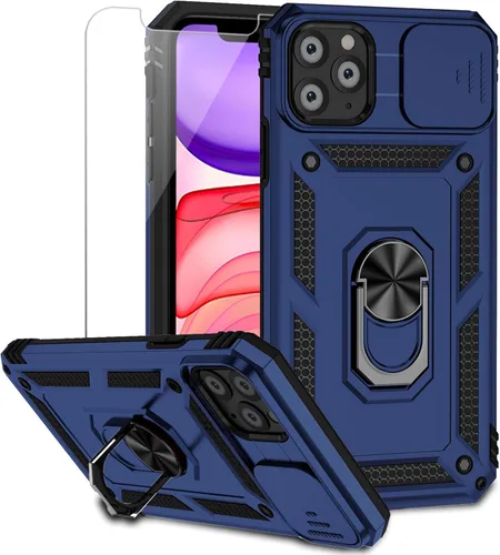 Miniatura 15 de Funda para iPhone 11 Pro Max con cubierta para lente de cámara, protector de pantalla HD, protección contra caídas de grado militar, soporte