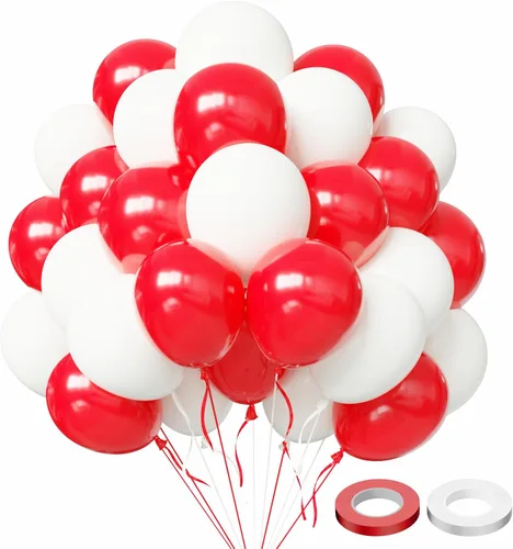 Miniatura 15 de Globos rojos y negros, 57 globos rojos de 12 pulgadas, globos negros para bodas, Año Nuevo, graduación, decoración de fiesta de cumpleaños