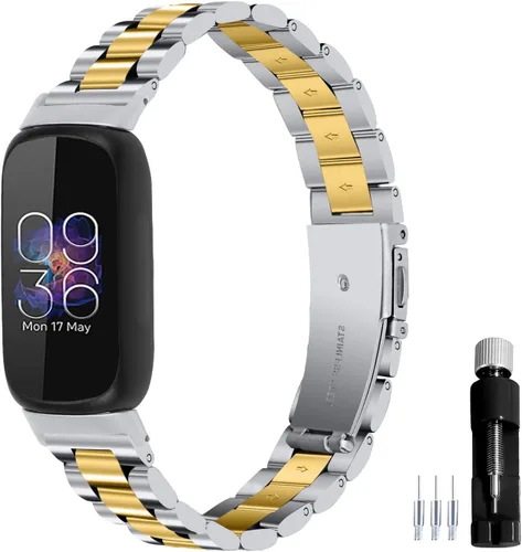 Miniatura 13 de Correa de reloj de metal compatible con Fitbit Inspire 3 de acero inoxidable, repuesto para reloj inteligente Inspire3, accesorio para mujeres