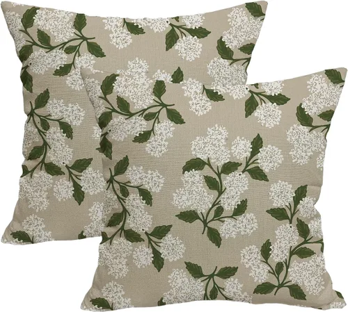 Miniatura 11 de AWJTNCQ Juego de 2 fundas de almohada florales de primavera de 18 x 18 pulgadas, fundas de almohada cuadradas decorativas de lino floral de verano