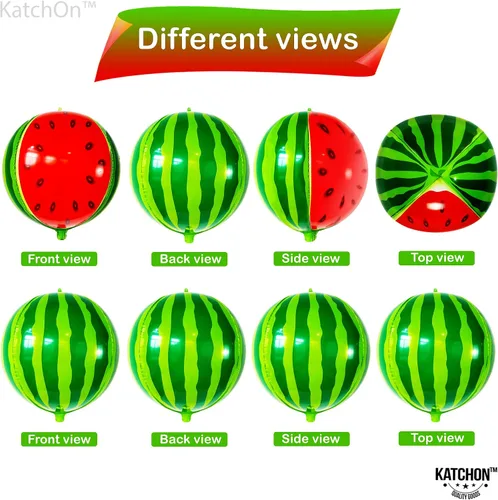 Miniatura 5 de KatchOn, Globos grandes de sandía – 22 pulgadas, paquete de 6 Globos de verano para decoraciones de cumpleaños de sandía Decoración de fiesta