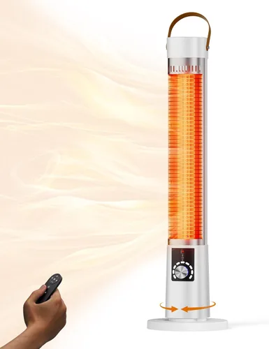 Calentador de patio para uso en exteriores, calentador eléctrico infrarrojo para exteriores, calefacción instantánea de 1500 W, oscilación de 60