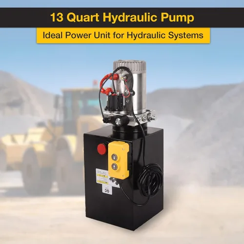 Miniatura 3 de Doppy Unidad de potencia hidráulica, 13 cuartos de galón, bomba de remolque de depósito de metal de efecto único, 12 V, 3200 PSI con control remoto