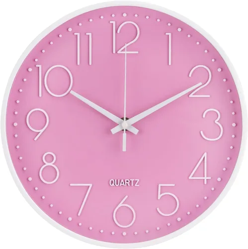 Miniatura 13 de Reloj de pared sin tictac, silencioso, moderno, simple, redondo, decoración, reloj de pared de cuarzo con esfera estereoscópica para el hogar