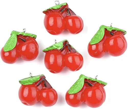 Miniatura 11 de Mega Pet 10 dijes colgantes de resina con diseño de aguacate verde, lindo adorno colgante de comida de imitación de 29 ~ 1.220 in para manualidades