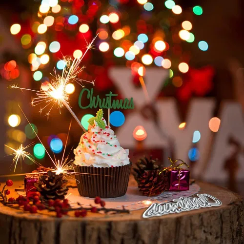 Miniatura 4 de Hying Troquel de corte de metal con palabras de Año Nuevo para hacer tarjetas y decoraciones de álbumes de fotos, letras de Feliz Navidad
