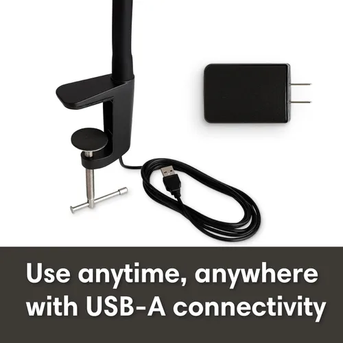 Miniatura 5 de Reliable UberLight Flex 3200TL - Luz de trabajo LED portátil con abrazadera, conexión USB, cuello de cisne flexible de 26.5 pulgadas, cabezal Negro