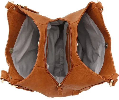 Miniatura 5 de Bolsa de hobo mediana de piel sintética de 3 compartimentos