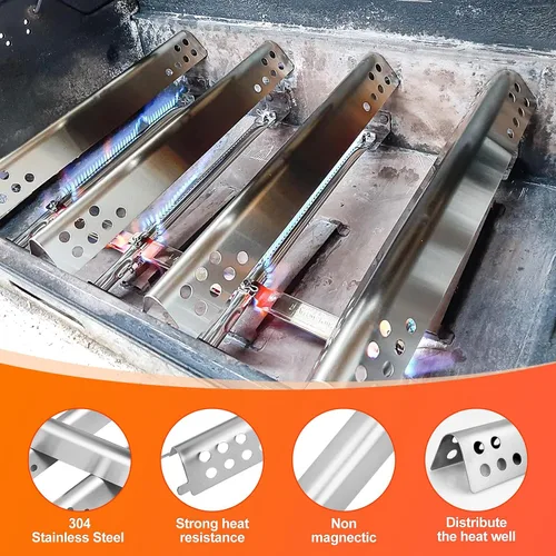 Miniatura 5 de Hisencn Kit de piezas de parrilla de acero inoxidable SUS304 para Charbroil Advantage Series 4 quemadores 463344015 463240015 463432215 463343015