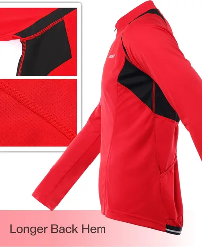 Miniatura 16 de ARSUXEO Camisetas de ciclismo de media cremallera para hombre Camisas de ciclismo de montaña de manga larga 6031