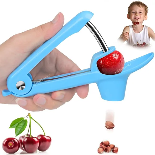 Miniatura 10 de Removedor de pozos de cerezas, herramienta de eliminación de múltiples núcleos de cereza con diseño de bloqueo que ahorra espacio, removedor