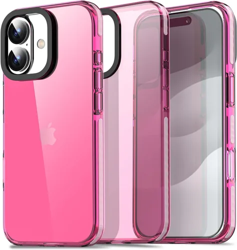 Miniatura 297 de AICase Funda protectora para iPhone 16 compatible con iPhone 16, delgada, ligera, transparente [no amarillenta] Diseño vibrante