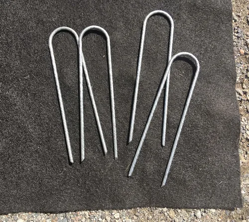 Miniatura 3 de Sandbaggy Grapas galvanizadas para paisajismo de 6 pulgadas ~ Acero de calibre 9 – Pines de tela, estacas de tierra de jardín, cubierta de suelo
