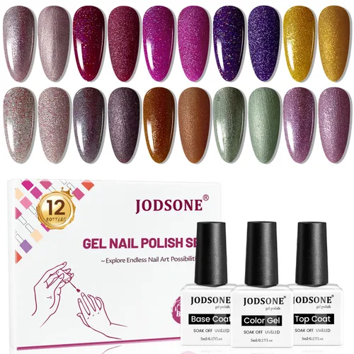 Miniatura 16 de JODSONE - Juego de 100 esmaltes de uñas de gel (5 ml cada uno) con capa base que no se limpia, capa de base que se borra y capa superior mate