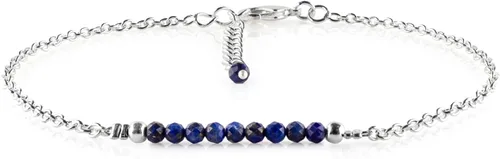 Miniatura 100 de YANARA Pulsera de tobillo para mujer, piedra de nacimiento natural, cuentas de piedras preciosas, tobillera delicada hecha a mano de 9 pulgadas +