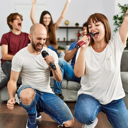 Miniatura 8 de TONOR Micrófonos inalámbricos, sistema de micrófono de karaoke UHF dual, Microfonos Inalambricos con receptor recargable, juego de micrófonos