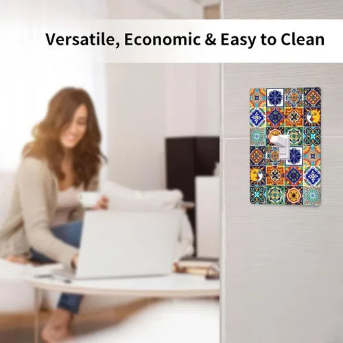 Miniatura 6 de Talavera - Azulejos mexicanos de una sola banda, placas de pared para decorar enchufes eléctricos, placa de interruptor, placa decorativa de pared