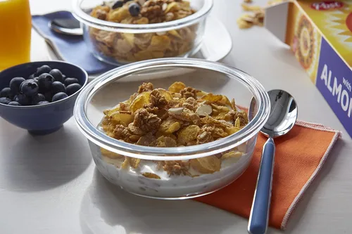 Miniatura 3 de Honey Bunches of Oats Cereal de desayuno con almendras, cereal de almendras con miel y racimo de granola, cereales integrales para el desayuno, caja
