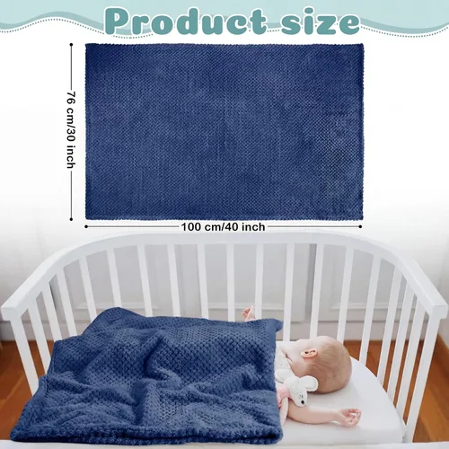 Miniatura 2 de Reginary 4 Pack Fuzzy Blanket 30 x 40'' Waffle Flannel Baby Throw Blankets Warm Nursery & Crib Blankets for Girl & Boy Newborn Infant
