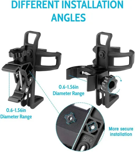 Miniatura 3 de KEMIMOTO Portavasos para ATV, Portabotellas para Motocicleta, Portavasos Universal con Abrazadera de Metal de 0.6-1.56 Pulgadas para Botella de 20oz