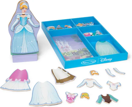 Miniatura 12 de Melissa & Doug Disney Belle - Juego de muñecas magnéticas de madera para disfrazarse (más de 30 piezas)