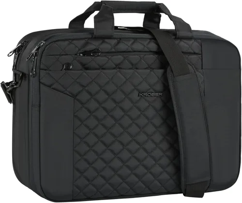 Miniatura 6 de Kroser - Bolso de hombro para portátil de 15,6 pulgadas, maletín bandolera para portátil, bolso de mano repelente al agua, para negocios, unisex