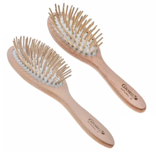 Miniatura 10 de Giorgio Eco Friendly Wooden Bristle Hairbrush Set - Detangling Brush and Hair Growth Brush for Thick or Long Hair - Paddle Hair Brush with Anti
