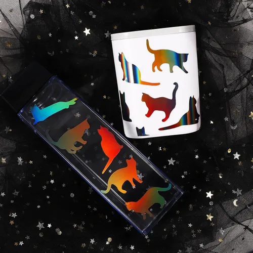 Miniatura 3 de WRAPXPERT Rollo de vinilo holográfico – Vinilo holográfico negro brillante, 12 pulgadas x 5 pies, cromado, sin burbujas para calcomanías