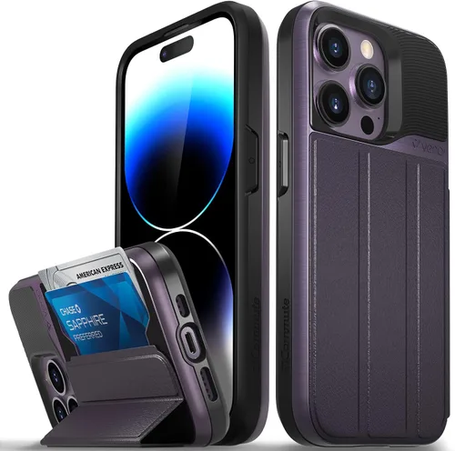 Miniatura 74 de VENA vCommute Funda tipo cartera compatible con Apple iPhone 14 (15.5 cm), funda de cuero con tapa plegable, tarjetero con función de soporte