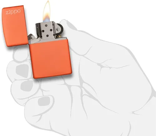 Miniatura 5 de Zippo Encendedor - Mensaje personalizado grabado en la parte trasera naranja mate personalizado con logotipo a prueba de viento encendedor #231ZL