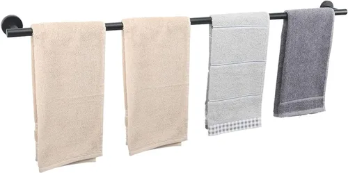 Miniatura 19 de TocTen - Barra de toalla de baño. Soporte de toalla de baño de acero inoxidable grueso SUS304, barra de toalla resistente para cuarto de baño