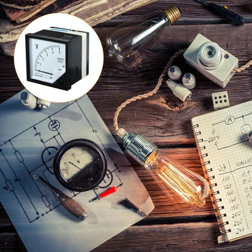 Miniatura 4 de YOKIVE Voltímetro de panel analógico, 6C2 DC 0-5 V, herramienta de medición de voltios, ideal para equipos de medición de pruebas de circuitos