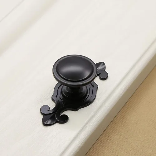 Miniatura 7 de HUAMULAN Paquete de 10 pomos, tiradores vintage para armario de cocina, base de aleación de zinc, manijas de puerta de armario, cajón, base negra