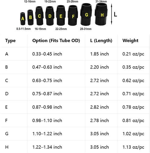 Miniatura 4 de 6 unidades de conector de tubo telescópico reductor, localizador de poste de red, adaptador de tubo telescópico, hebilla de bloqueo fijo, piezas