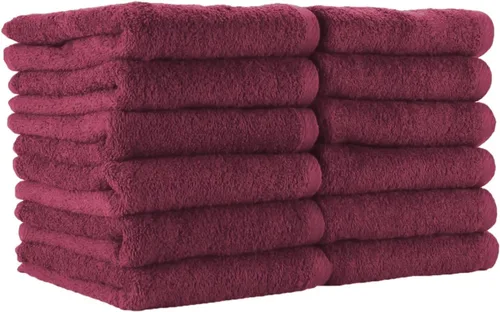 Arkwright Toallas de salón a prueba de blanqueador - Paquete de 12 - Muy absorbentes, 100% algodón, secado rápido, toalla facial de spa para Borgoña