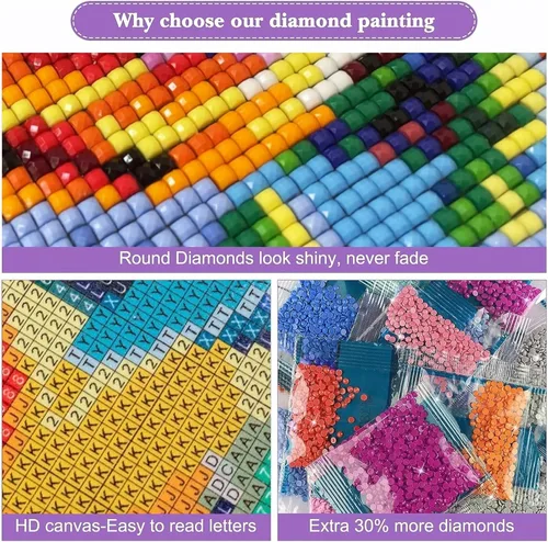Miniatura 2 de Kits de pintura de diamantes 5D, nieve de invierno, arte de diamantes para niños, pintura por número para adultos, 40 x 60 pulgadas, taladro Broca