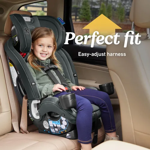 Miniatura 6 de Graco SlimFit3 LX 3 en 1 Asiento de coche delgado, orientado hacia atrás, orientado hacia adelante a asiento elevador de respaldo alto, Katrina