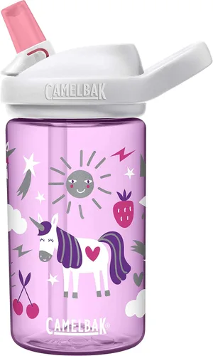 Miniatura 113 de CamelBak Eddy+ Kids Water Bottle with Bite Valve Straw, Leak‑Resistant Easy‑Sip Design for Everyday Hydration, 14oz Kids Animales de la selva